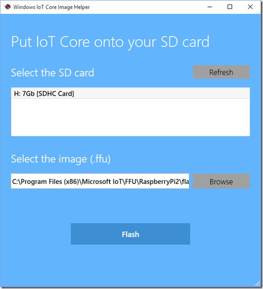 Click with the mouse on button Flash